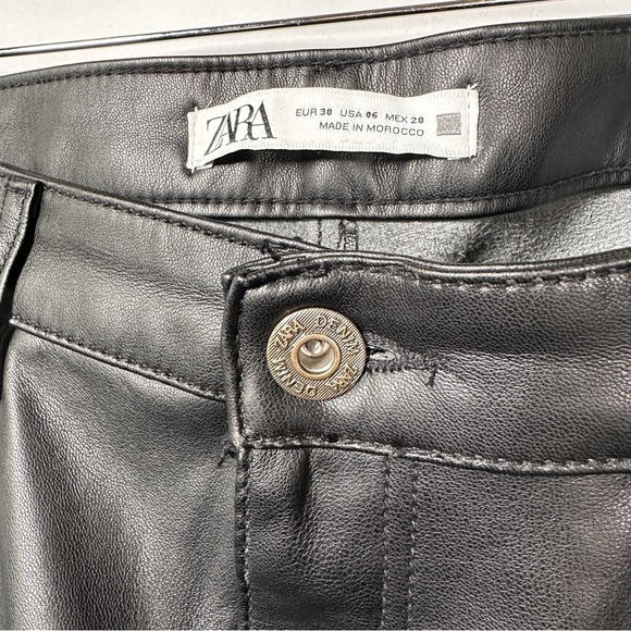 Zara Faux Leather Pants Rockstar Girlfriend Baddie Downtown Girl Gothcore - Picture 9 of 11